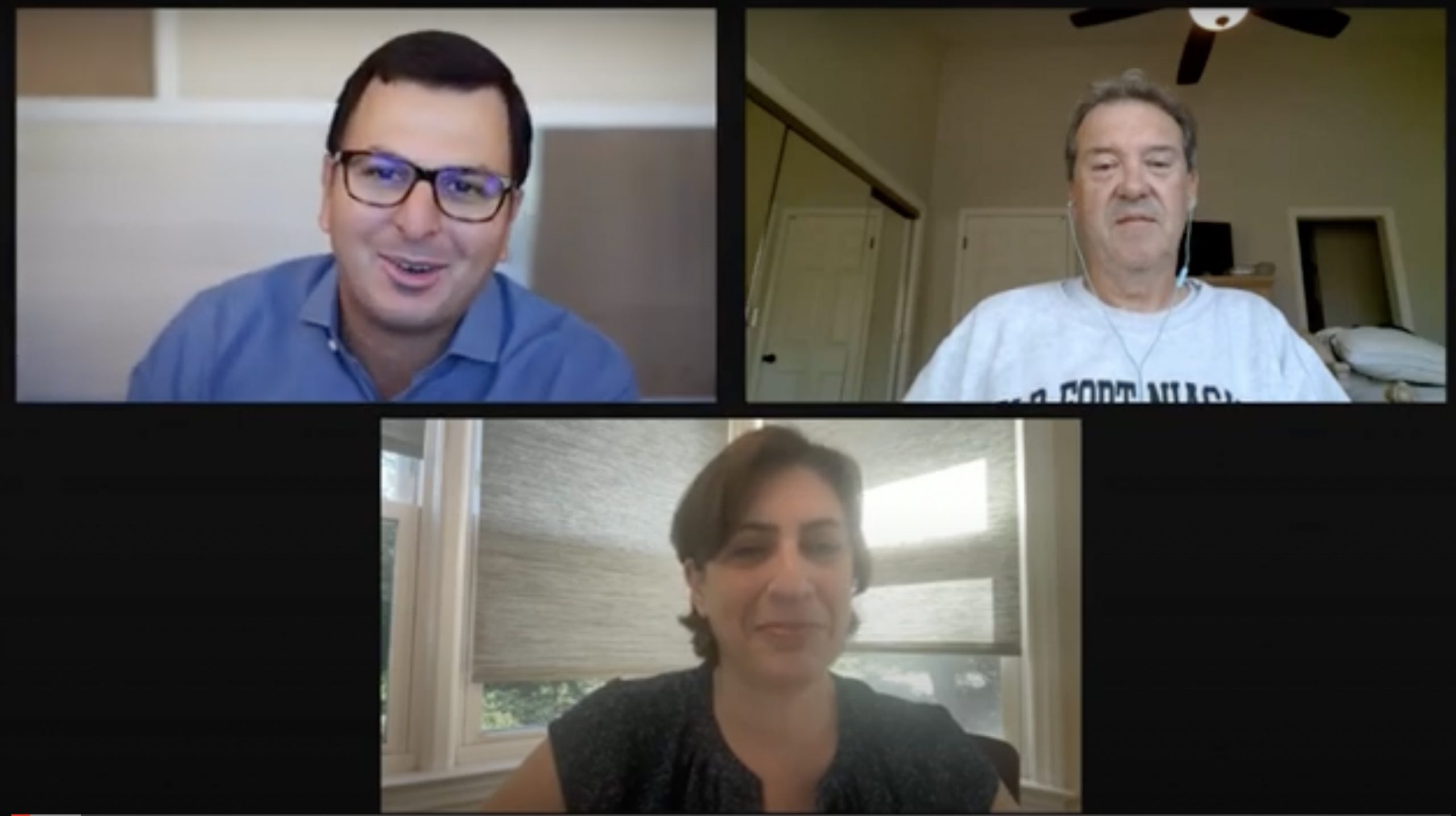 Bospar-AI-Journalism-Search Screenshot of Eric Chemi, Jon Swartz and Sharon Goldman from Press Play webinar.